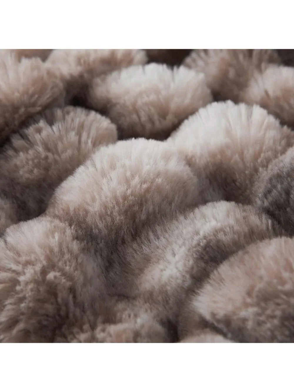 Cozy Soft Bubble Faux Fur Throw Blanket, 60
